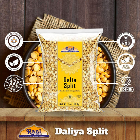 Rani Daliya Split (Roasted Split Chickpeas Dalia) 7oz (200g) ~ All Natural | Vegan | Indian Origin...