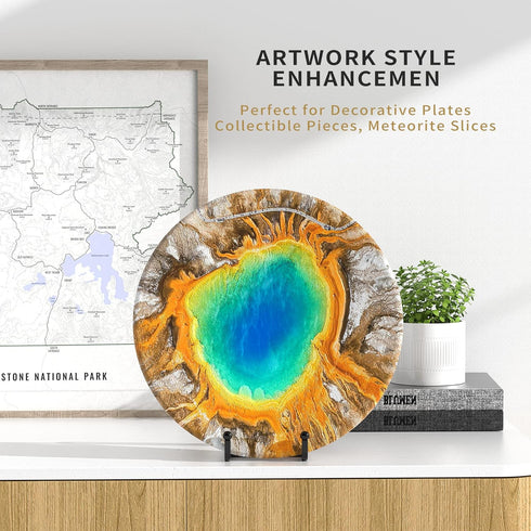 Plate Stands for Display - 4.5 Inch Metal Square Wire Plate Holder Display Stand + Picture Frame Stand Holder Easel for Book, Decorative Plate, Pl...