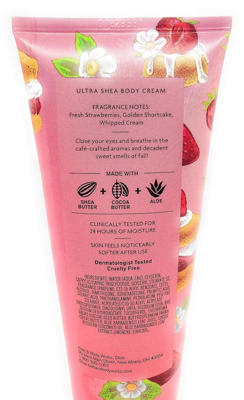 Bath and Body Works Strawberry Pound Cake Body Cream 8 Ounce Full Size...