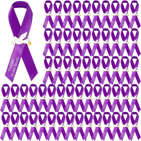 50 Pcs Dove Funeral Ribbons Memorial Ribbon Funeral Pins Classic Memorial Service Respect Ribbon Bow with Safety Pins and Dove for Mourning Rememb...