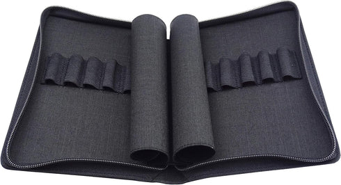 Lanxivi 10 Slots Fountain Pen Case Black, Waterproof Canvas Pen Holder Display Pouch Bag by KACO......