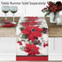 Newbridge Christmas Blooming Poinsettia’s Double Bordered 70 inch Long Table Runner, Holiday Red and White Poinsettia Dining Table Runner...