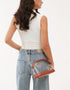 Clear Cross Body Bag with Vegan Leather Trim Stadium Approved Women Shoulder Handbag...