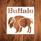 Buffalo Logo Stencil 5.5x5.5 inches Arts and Crafts Material Scrapbooking for Airbrush Painting Drawing and More Reusable Stencil STENCILAIR...