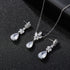 SWEETV Wedding Jewelry Sets for Brides Bridesmaid,Cubic Zirconia Teardrop Bridal Necklace Earrings Set Wedding Prom Jewelry for Women...