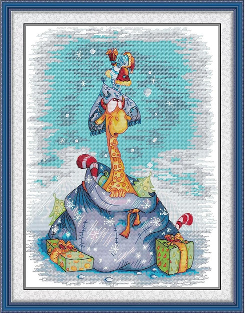 Bilrost Luxury 14ct Floral Cross Stitch Kit for Enthusiasts: Premium DIY Embroidery for Elegant Home Decor & Gifts-Dragon Baby and Gift 12.99 x 16...