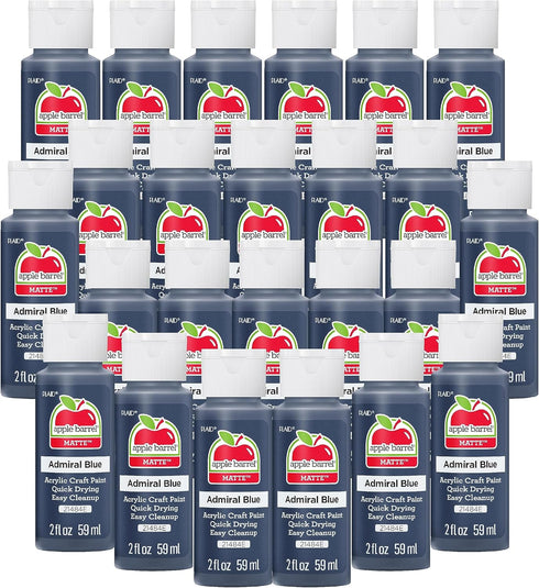 Apple Barrel Acrylic Paint in Assorted Colors (2 oz), 21484, Admiral Blue (Pack of 24)...