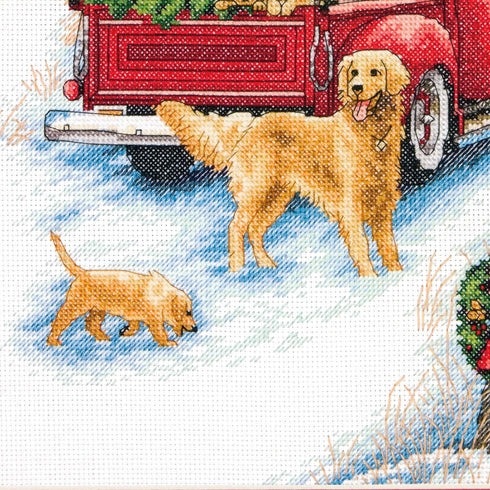 Dimensions 'Winter Ride' Counted Cross Stitch Kit, 14 Count Ivory Aida Cloth, 10'' x 14''...