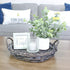 AuldHome Design Rustic Willow Basket Trays, Set of 3 (Round, Gray Washed); Natural Wicker Decorative Farmhouse Trays...