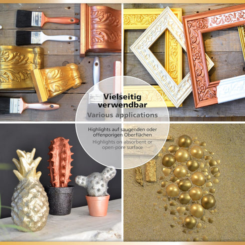 Viva Decor® Inka Gold Premium (904 Platinum, 1,41 oz) metallic acrylic paint - craft paint set - effect paints - craft paints acrylic sets - apply...