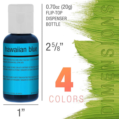 U.S. Cake Supply Airbrush Cake Color Set - The 4 Most Popular Colors in 0.7 fl. oz. (20ml) Bottles...