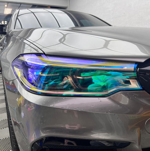 LZLRUN 12 by 48 inches Self Adhesive Auto Car Tint Chrome Chameleon Headlight Taillight Fog Light Vinyl Smoke Film Sheet Sticker Cover (Chameleon ...
