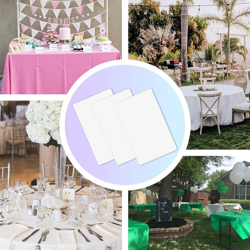 Childom 3 Pack Plastic Tablecloths for Rectangle Tables 54" x 108" White Disposable Table Cloths for 6 to 8 Foot Tables Indoor or Outdoor Parties ...