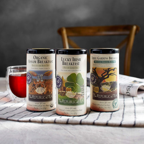 The Republic of Tea Organic Assam Breakfast Black Tea, Tin of 50 Tea Bags...