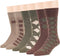 7Bigstars Men's Cotton Dress Crew Socks -6 pack-Argyle Stripes Dots-Large-Brown Blue Black Grey Beige Green...