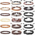 HANPABUM 18pcs Braided Leather Bracelets for Men Women Woven Cuff Wrap Bracelet Wood Beads Ethnic Tribal Bracelets Adjustable...