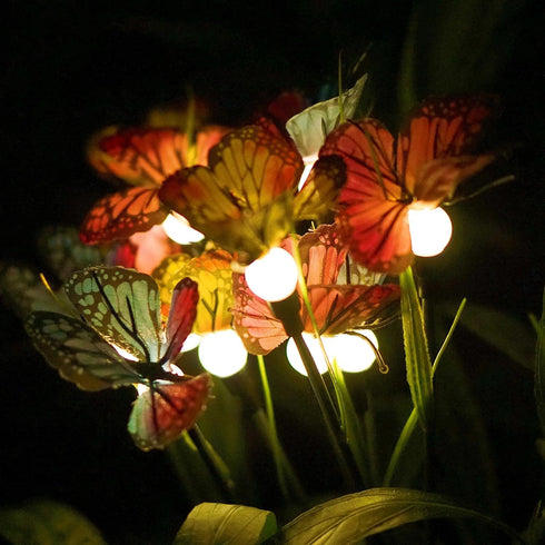 Solar Garden Lights Stake Outdoor, Swaying Butterfly Lights, Decorative Waterproof Lights, Realistic Butterflies LED Landscape Lighting for Yard P...