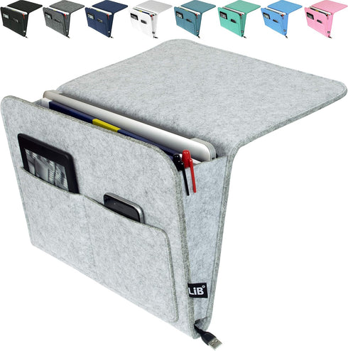 Lib Bedside Caddy, Original Design | Large Size 9.5" x 13.5" | Laptop Holder | 100% Handmade | College Room, Kids Bunk Bed, Hospital Bed | Night H...
