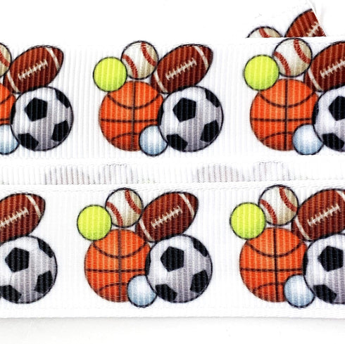 Worlds 10 Yards Sports Balls Printed Grosgrain Ribbon for Gifts Wrapping DIY Crafts 7/8"Inch...