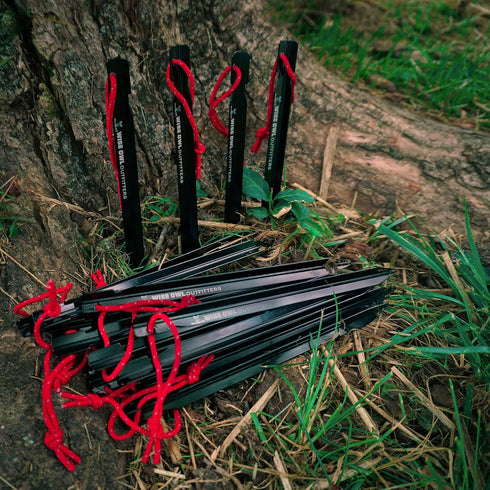 Wise Owl Outfitters Tent Stakes - Heavy Duty Camping Stakes for Outdoor Tent & Tarp - Essential Camping Accessories, Available in 12pk or 16pk Bla...