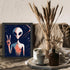 Posterizer 1 pcs-alien creature with peace sign-Abstract & Modern Art-Fantasy & Fiction Art-Gift for movie lovers-Gift for book lovers- UNFRAMED W...