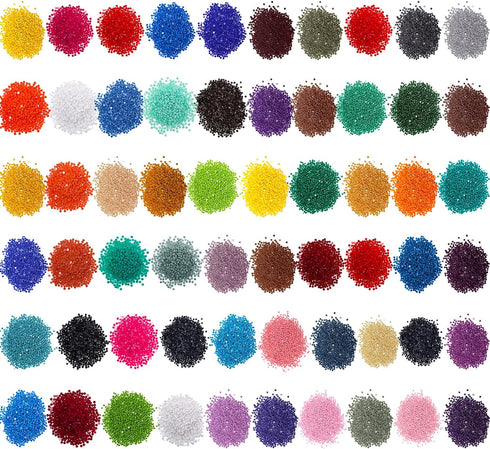 60000 Pieces 60 Color Rhinestones Diamond Painting Beads Flat Bottom Round Resin Diamond Bead Diamond Art Beads Diamond Art Replacement Diamonds f...