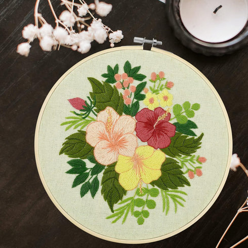Bonroy 4 Sets Embroidery Kit for Beginners,Embroidery Kit for Art Craft Handy Sewing Include Embroidery Clothes with Pattern,Embroidery Hoops, Ins...