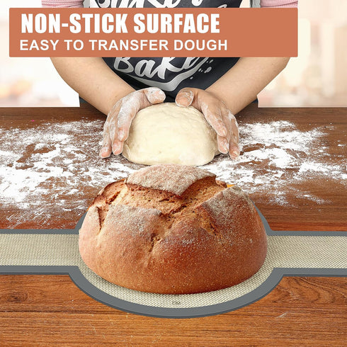 2 Pack Silicone Bread Sling, Non-Stick & Easy Clean Dutch Oven Baking Mat with Longer Handles, Silicone Baking Sling to Transfer SourDough Easily,...