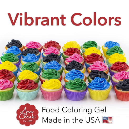 Ann Clark Gel Food Coloring Made in USA .7 oz, 6 Colors...