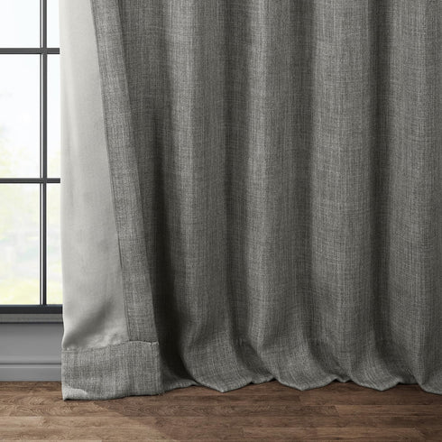 HPD Half Price Drapes - Faux Linen Curtains for Living Room (1 Panel) - 50W X 84L - Textured Room Darkening Curtains for Bedroom 84 Inches Long - ...