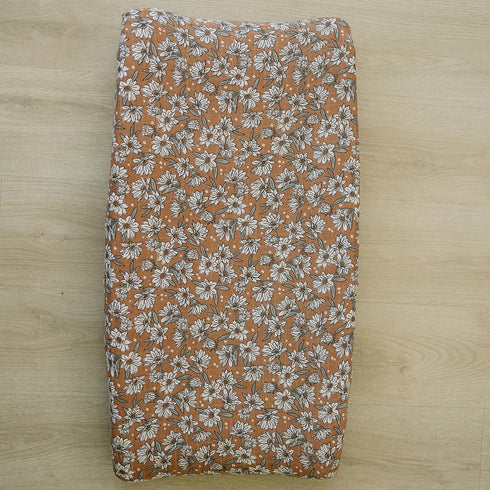 Mebie Baby Changing Pad Cover, Magnolia, 100% Muslin Cotton Changing Table Pad Cover for Baby Boy and Girl, Designer Nursery Decor Covers, Diaper ...