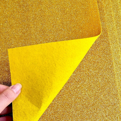 Jtnohx Glitter Felt Fabric, 10pcs Glitter Felt Sheets for Crafts, 8 x12 inches Felt Square Glitter for Party Holiday Greeting Festival Projects (G...