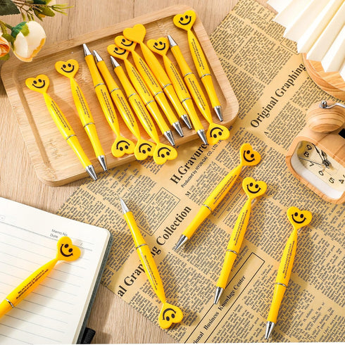 50 Pcs Employee Appreciation Gifts Thank You Pens Inspirational Quote Pen Smile Face Pens Heart Shaped Pens Motivational Ballpoint Pens for Cowork...