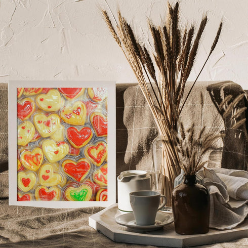 Posterizer 1 pcs-cute heart shaped cookies-Vanentine's themed poster -2-Romantic Art-Holiday Poster Collection-Gift for Couples boyfriend girlfrie...