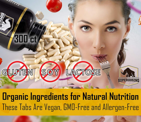 Fast Acting, Organic Acacia Senegal Fiber Capsules 300pk. Natural Soluble Fiber Supplement Pill. Vegan Prebiotic Capsules....