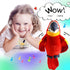 Houwsbaby 9'' Red Talking Parrot Plush Pal Repeat What You Say Recording Stuffed Animal Macaw Electronic Record Interactive Animated Bird Shake Wi...