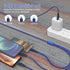 Multi 3 in 1 USB Long Charger Cable, 3M/10Ft 6A PD Fast Braided Charging Cord, Universal Multiple Ports Long Charging Cable with USB C/Micro USB/L...