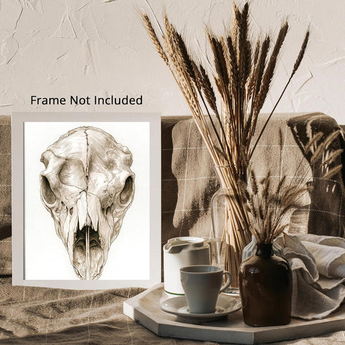 Posterizer 1 pcs-cow or bison skull art illustration 3-Gothic Art-Gift for Men Women Teens-Living Room Bedroom Decor- unframed wall art...