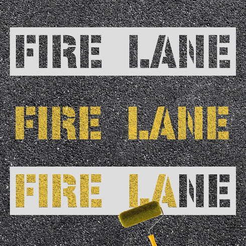 2pcs Fire Lane Stencils, 4 Inch Letter Stencils Flexible Plastic Parking Lot Paint Templates Parking Lot Stencils Fire Lane Template Traffic Curb ...