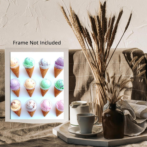 Posterizer 1 pcs-colorful pastel ice cream cones minimal poster 3-Kitchen & Bar Art-Gift for Men Women Teens- Art for Cafe, Restaurant, Coffee Bar...
