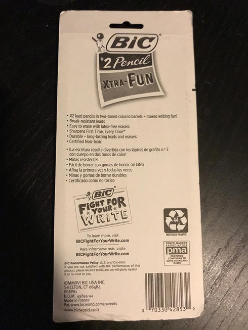 BIC Xtra-Fun Graphite Pencil, #2 HB, 8-Count...