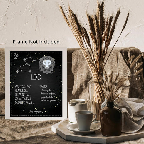 Posterizer 1 pcs-Astrology Posters-Zodiac Sign Leo-Astrology & Zodiac Art-Astronomy- Gift for Steampunk and Astrology Lovers-Living Room Bedroom D...