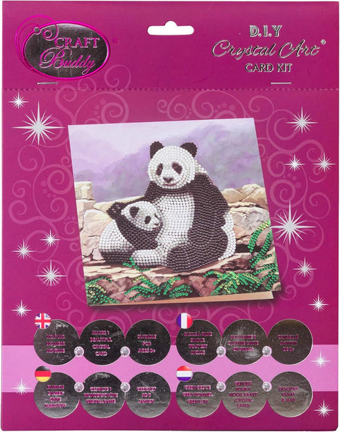 Crystal Art Diamond Painting Card Kit - Panda- Create Your Own 7"x7" Card Kit - for Ages 8 and up......