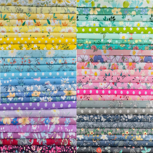 50pcs 8" x 8" Cotton Quilting Fabric Squares Fat Quarter Bundles Fabric for DIY Craft Patchwork,Floral...