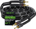 GearIT 12AWG Speaker Cable Wire with Gold-Plated Banana Tip Plugs (6 Feet) in-Wall CL2 Rated, Heavy Duty Braided, 99.9% Oxygen-Free Copper (OFC) -...
