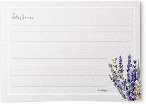 Vintage Lavender Flowers Recipe Cards, Set of 50 - Rustic Elegance for Your Culinary Creations (4x6 in. - Rectangle)...
