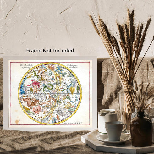 Posterizer 1 pcs-The Northern Hemisphere-Celestial maps-Johann Bode-Astrology & Zodiac Art-Astronomy & Celestial Art-Gift for Steampunk and Astrol...
