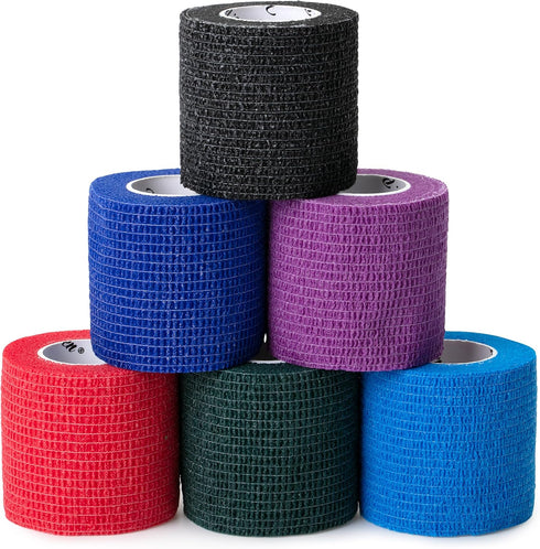Mr. Pen- Self Adhesive Bandage Wrap, 6 Pack, Colorful, 2“ x 5 Yards, Adhesive Bandages, Cohesive Bandage, Medical Wrap, Elastic Bandage Wrap, Band...