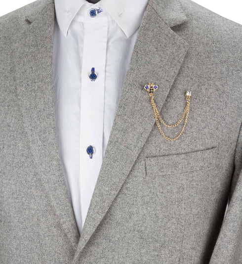 Knighthood Enamel Bee with Hanging Chain Brooch/Collar Pin/Lapel Pins Golden...