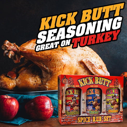 Kick Butt Spice Rub Gift Set Seasoning Spice Salt Set - Gourmet Seasoning Rub (7 oz) - Use on Ribs Chicken Streak (Gift Set)...